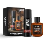 Beardo Whisky Smoke Deodorant 120ml & Bourbon Perfume 50ml for Men Giftset | Eau De Parfum & Body Spray | Spicy, Woody – Oudh | Long Lasting Mens Perfume | Date night fragrance | Rakhi Gift for Brother | Gift for boyfriend | Gift for Men | Gift for Brother