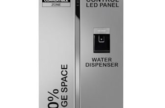 Haier SmartChoice 596L 3Star 2-Door Water Dispenser Side by Side Frost Free Refrigerator|Convertible|Smart Sense AI | Expert Inverter|Digital Display Panel (HRS-682SWDU1, Shiny Silver)