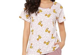 Clovia Women’s Cotton Giraffe Print Top & Chic Basic Shorts Set (LS0410F18_White_M)