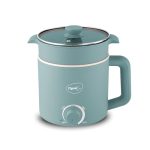 Pigeon By Stovekraft Swift Plus Multi-Cook Kettle 1.5L, With Steamer, Egg Rack – Blue | Double Layered | Food Grade Stainless Steel Inner Wall | Glass Lid | Auto Shut-Off, 600 Watts