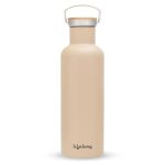 Lifelong Thermosteel Flask 900ml Stainless Steel | Water Bottle 24 Hours Hot & Cold | Double Wall Vacuum Insulated | Wooden Cap Finish | Leakproof | Ideal for Tea, Coffee, Office & Travel (Beige)