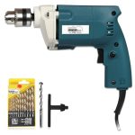 WONDERCUT Wc-Ed-10-B-Cmb Drill Machine 10Mm With Free 13Pcs Hss Drill Bits & 1Pc Masonary Bit Combo, Blue