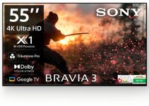SONY Bravia 3 138.8 cm (55 inch) Ultra HD (4K) LED Smart Google TV with Dolby Vision| Dolby Atmos | Feature for Playstation 5(K-55S30B)