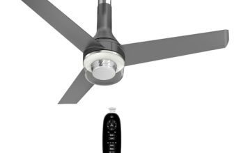 Havells 1200mm Crista Underlight BLDC Ceiling Fan | Remote Controlled, Smart Fan, IoT Enabled, Alexa & Google Home Compatible | 5 Star Rated, Upto 60% Energy Saving, 2 Year Warranty | (Slate Chrome)