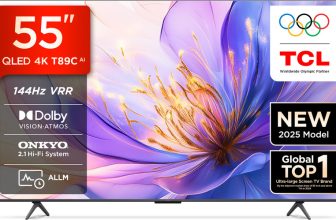 TCL T89C 139 cm (55 inch) QLED Ultra HD (4K) Smart Google TV with HVA Panel | Dolby Vision- Atmos, 35W ONKYO 2.1 Hi-Fi System | 144 Hz VRR | MEMC 120 Hz(55T89C)