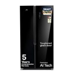 Godrej 600L 3Star 5 Years Comprehensive Warranty Smart Convertible Zones | Toughened Glass Door | Frost Free Inverter (2025 Model, RS EONVELVET 600C RIT BK GL, Black Glass)