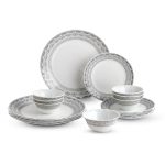 CELLO Oxford Imperial Plus Series Opalware Dinner Set of 19 Piece For Family of 6 | Bone-Ash Free & Leadfree Opal Glass Microwave & Dishwasher Safe, Crockery Plates & Bowls Set For Daily Use & Gifting