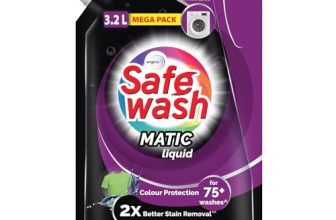 Safewash Front Load Matic Premium Liquid Detergent 3.2L Refill Pouch with Colour-Protect Technology | 2x Stain Removal | For All Types of Fabrics
