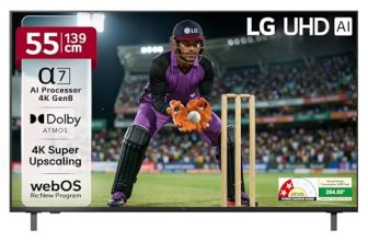 LG 139 cm (55 inches) UA82 AI Series 4K Ultra HD (3840 x 2160) Smart webOS LED TV 55UA82006LA