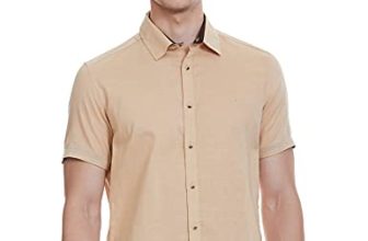 HammerSmith Men’s Casual Millennium Fit Shirt (HSCSM046_Cream XL)