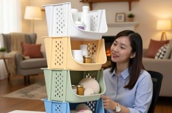 Aquaware Multipurpose Plastic Basket Storage Rack with Wheels – Stackable Organizer Shelf (Pack of 3)