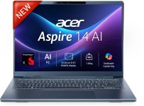 Acer Aspire 14 AI Office 2024 + M365 Basic Snapdragon X – (16 GB/512 GB SSD/Windows 11 Home) A14-11M Thin and Light Laptop(14 Inch, Steam Blue, 1.26 Kg, With MS Office)