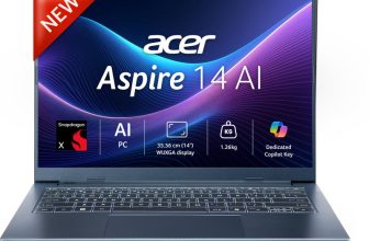 Acer Aspire 14 AI Office 2024 + M365 Basic Snapdragon X – (16 GB/512 GB SSD/Windows 11 Home) A14-11M Thin and Light Laptop(14 Inch, Steam Blue, 1.26 Kg, With MS Office)