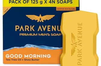 Park Avenue Premium Men’s Soaps for Bath – Good Morning | 125g (Pack of 4) | Enriched with Tea Tree Oil & Shea Butter | Grade 1 Soap | For All Skin Types