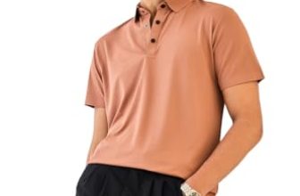 SNITCH Men’s Polo T-Shirt | Solid Pattern & Minimalist Design | 100% Polylycra Fabric, Moisture-Wicking & Wrinkle-Resistant, Casual Wear | Terracotta