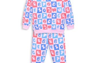 LuvLap Baby Boys Full Sleeve Sweatshirt & Pyjama Set Pack of 1, Cotton Rich Fleece, Baby Pink, XL (12 to 18 Months)