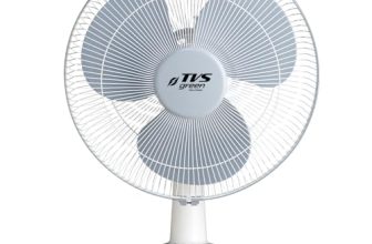 TVS GREEN Zesto Table Fans 400mm | Energy Efficient Portable Fan | 3 Years Warranty | Runs 25 hours on 1 unit of Electricity | Grey