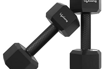 Lifelong PVC Hex Dumbbells Pack of 2 (5kg*2) Black Color for Home Gym Equipment Fitness Barbell|Gym Exercise|Home Workout, Gym Dumbbells|Dumbbells Weights for Men & Women (6 Months Warranty)