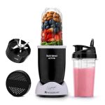 Wonderchef Nutri-blend Activ Mixer Grinder Blender, Smoothie Maker, 500W 22000 RPM 100% Full Copper Motor, 2 Unbreakable Jars, SS Blades, 2 Year Warranty, Recipe book by Chef Sanjeev Kapoor, Black