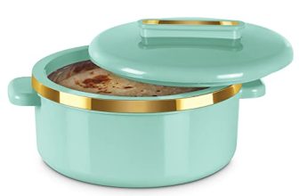 MILTON Curve 2500 Inner Stainless Steel Casserole, 2.15 litres, Light Green | BPA Free | Food Grade | Easy to Carry | Easy to Store | Chapati | Roti | Curd Maker