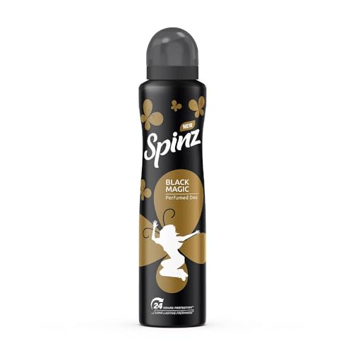 SpinZ Black Magic Perfumed Deo For Women, With International Aerosol Fragrances For Long Lasting Freshness And 24 Hours Protection From Odour Causing Bacteria, 200Ml