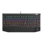 Vertux Gaming Keyboard, Ergonomic USB Wired Mechanical Keyboard with Integrated Wrist Rest, Black Switches, RGB Backlit, 104 Anti-Ghosting Keys and 8 Multimedia Keys for PS5/PS4, Xbox One/X, Tungsten