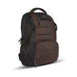 Gear Aspire 3 19″/35L Large Faux Leather Water Resistant Laptop Backpack | Casual Backpack | Daypack | Travel Backpack | College Bag For Men/Women (Brown – Black)