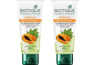 Biotique Papaya Deep Cleanse Face Wash | Gentle Exfoliation | Visibly Glowing Skin | 100% Botanical Extracts| Suitable for All Skin Types | 2x100ml