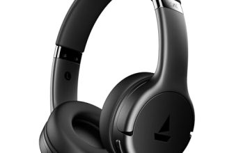 Boat Rockerz 411, 40Ms Low Latency, 40Hrs Battery, 40Mm Drivers, ENx Tech, Stream Ad Free Music via App Support, Bluetooth Headphones, Wireless Over Ear Headphone with Mic (Active Black)