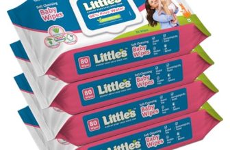 Little’s Soft Cleansing Baby Wipes with Lid | 80 Wipes x Pack of 4 – 320 Wipes | Extra Thick & Moist Wet Wipes for Baby’s | Prevents Rashes & Redness with Goodness of Aloe Vera, Vitamin E & Jojoba Oil