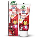 DABUR Herb’l Kids Iron Man Toothpaste|3+ Years|Strawberry Flavour|80 G|No Added Chemicals|Cavity Protection|Fights Germs|Strong Teeth,Healthy Gums|Natural & Safe For Kids|Sls & Flouride Free