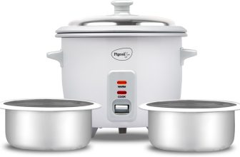 Pigeon Joy 2 Pots Electric Rice Cooker(0.6 L, White)