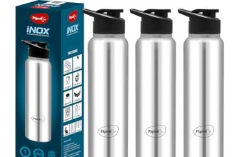 Pigeon by Stovekraft Inox hydra 900ml pack of 3 Stainless Steel Drinking Water Bottle 900ml Flipper Cap – Silver (1 year Warranty)