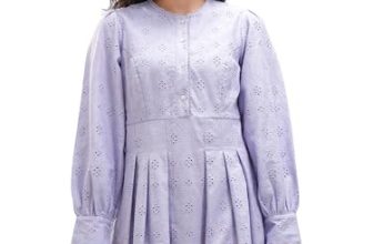 Vishudh Women Long Sleeve Round Neck Dress VVa1000084 Purple L