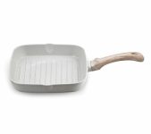 GREENCHEF Aluminium Die Cast Grill Pan 240 mm- Pebble, 5 Layer Healthy Granite Non-Stick Coating, PFOA Free