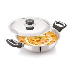Anjali FPKD24 Stainless Steel Pro Kadai with Stainless Steel Lid 2.5 LTR Induction and Gas Stove Base
