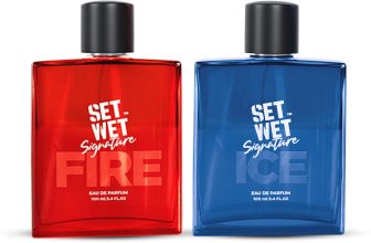 SET WET Fire & Ice Perfume for Men, Woody & Citrusy Long Lasting Perfume, Pack of 2 Eau de Parfum  –  200 ml(For Men)
