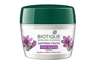 Biotique Saffron Youth Anti-Ageing Cream l 100% Pure Botanical Extracts l Anti-ageing cream for wrinkles and dark lines l Reduces dry lines and Regenerates Skin Youthfulness l All Skin Types l 175gm