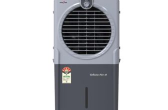 Kenstar Robusta Neo 45 Air Cooler|45L Tank | Honeycomb Cooling Pads|35″ Air Throw|100W|3 Speed Control |Water Level Indicator I 5-Star BEE Rating|5-Star Warranty on Pump & Motor|Light Grey & Dark Grey