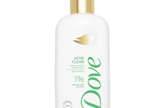 DOVE Acne Clear Serum Body Wash, 300 ml, for Clearer Skin, with 1% Salicylic Acid, Reduces Blemishes and Breakouts, Sulfate-Free, Dermatologist Approved