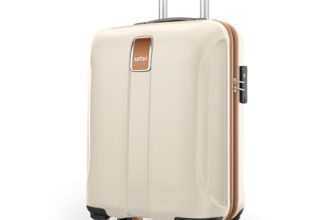 Safari Thorium Royale 8 Wheels 55cm Cabin Trolley Bag Hard Case Carry-on Polycarbonate Luggage, TSA Lock, Wet Pouch Organized Interior, Suitcase for Travel, Trolley Bags for Travel, Vanilla Tan