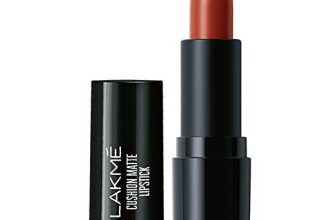 Lakme Forever Matte Lipstick, Waterproof, Non Drying, Creamy Matte Bullet Lipstick Made With French Rose Oil Extracts, Red Ruby, 4.5g