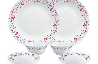 Larah by Borosil Pentas Opalware Dinner Set, 6 -Piece, White