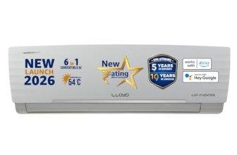 Lloyd 1.5 Ton 3 Star Wi-Fi Inverter Split AC, 2026 New Star Rated (6 in 1 Convertible, Cools Up To 54°C, Voice & Wi-Fi, Turbo Cool, Installation Check, Clean Filter Indication, White, GLS18V3AGGSC)