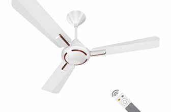 Havells 1200mm Ambrose BLDC Motor Ceiling Fan | Remote Controlled, High Air Delivery Fan | 5 Star Rated, Upto 60% Energy Saving, 2 Year Warranty | (Pack of 1, Pearl White Wood)