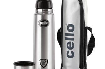 CELLO Flipstyle Insulated Stainless Steel Flask Water Bottle with Jacket For Daily Use 1000 ml | ISI Certified Double Wall Vacuum Insulated 24 Hrs Hot & Cold Thermos Water Bottle For Office Gym Travel