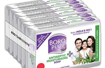 Boroplus Antiseptic And Moisturising Bathing Soap With Aloe Vera, Neem And Tulsi | 99.9% Germ And Virus Protection | For Smooth, Soft & Nourished Skin, 125G (Pack Of 6)