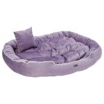 Amazon Basics Polyester XXL Pet Bed with Cushion | Ideal for Big Dogs | Washable | Suitable for Multiple Pets |110 x 93 x 20 cm