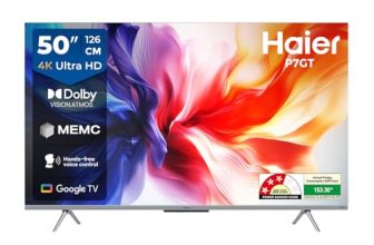 Haier 126 cm (50) P7GT Series 4K Ultra HD Smart LED Google TV 50P7GT-P (Grey)