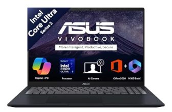 ASUS Vivobook 16 (2026),Intel Core Ultra 5 325, Intel iGPU, 16GB RAM, 512GB SSD,FHD+, 16″(40 cm),Windows 11 Home,M365 Basic(1 Year),Office 2024,Quiet Blue,1.88 kg, X1607AA-MB037WS, Copilot+ AI PC